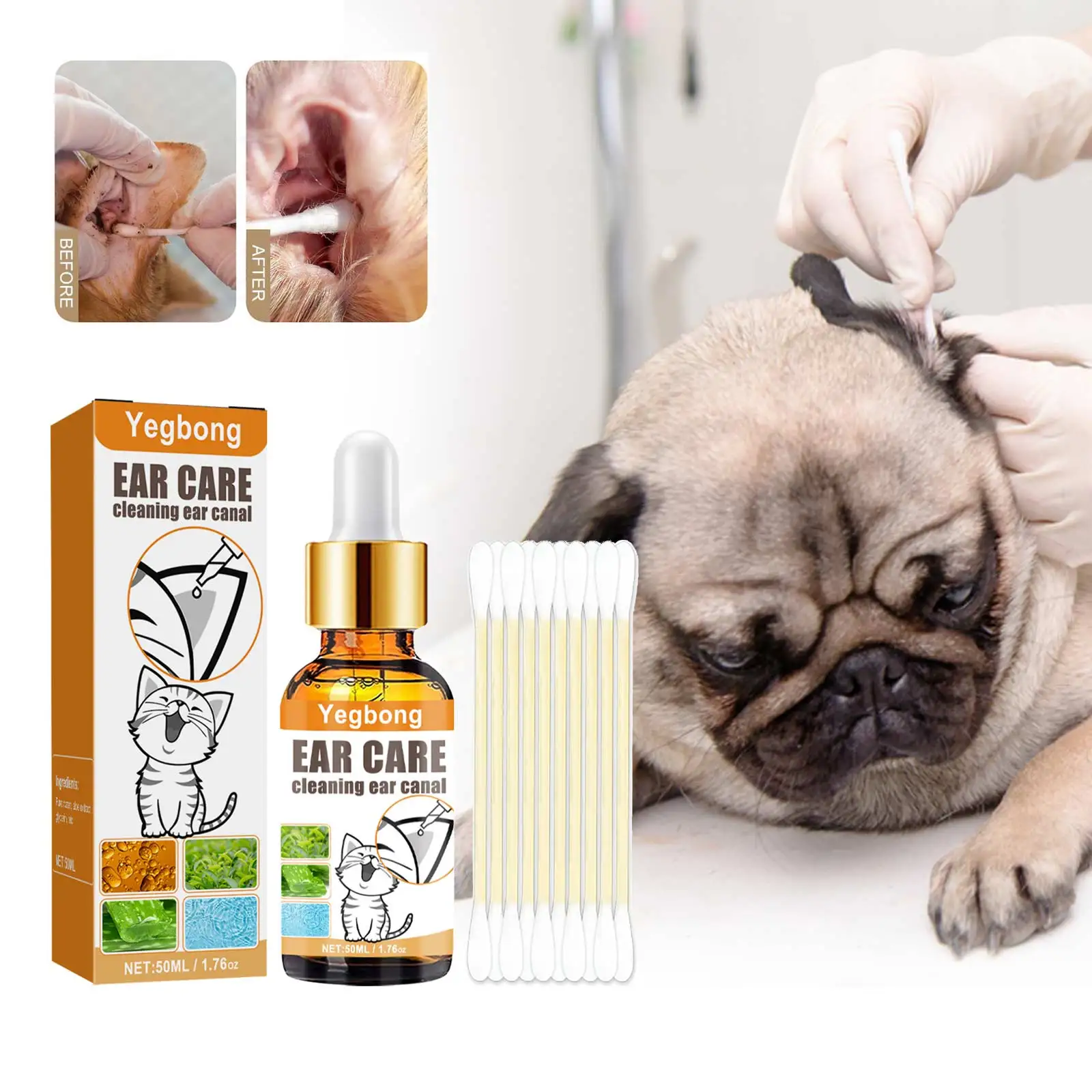 Pet Ear Cleaner - Haustiere Ohr Reiniger Tropfen Verhindert Juckreiz