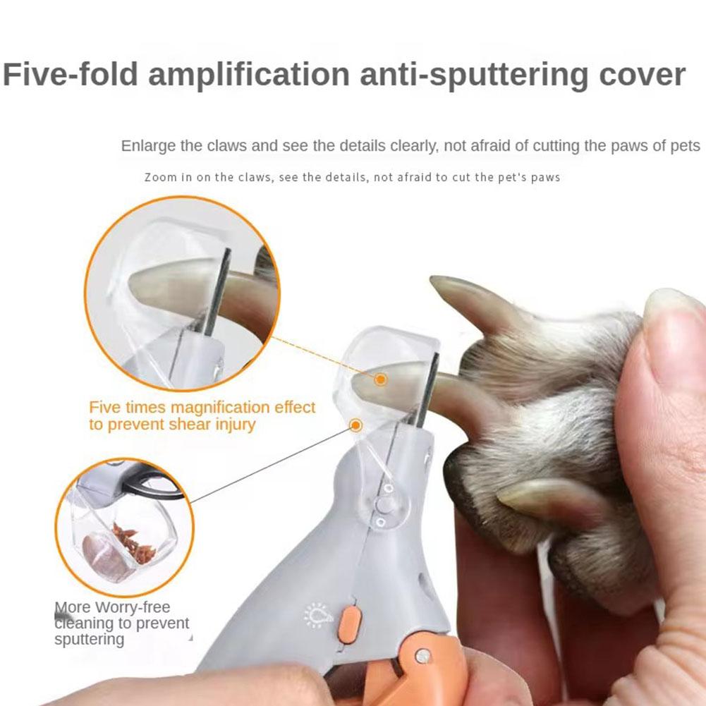 Dog Grooming Clippers - LED-Licht Haustier-Nagelknipser mit Vergrößerungsfunktion Hunde- und