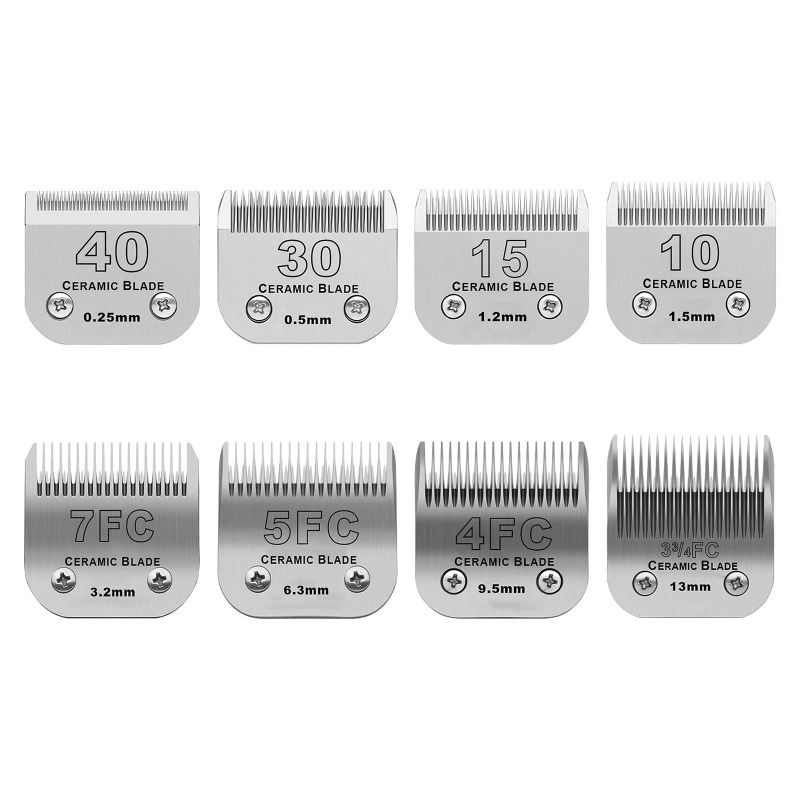 Dog Grooming Clippers - Abnehmbare Keramikklingen für Hunde-Fellpflegemaschinen 40/30/10/7FC/5FC/4FC, kompatibel