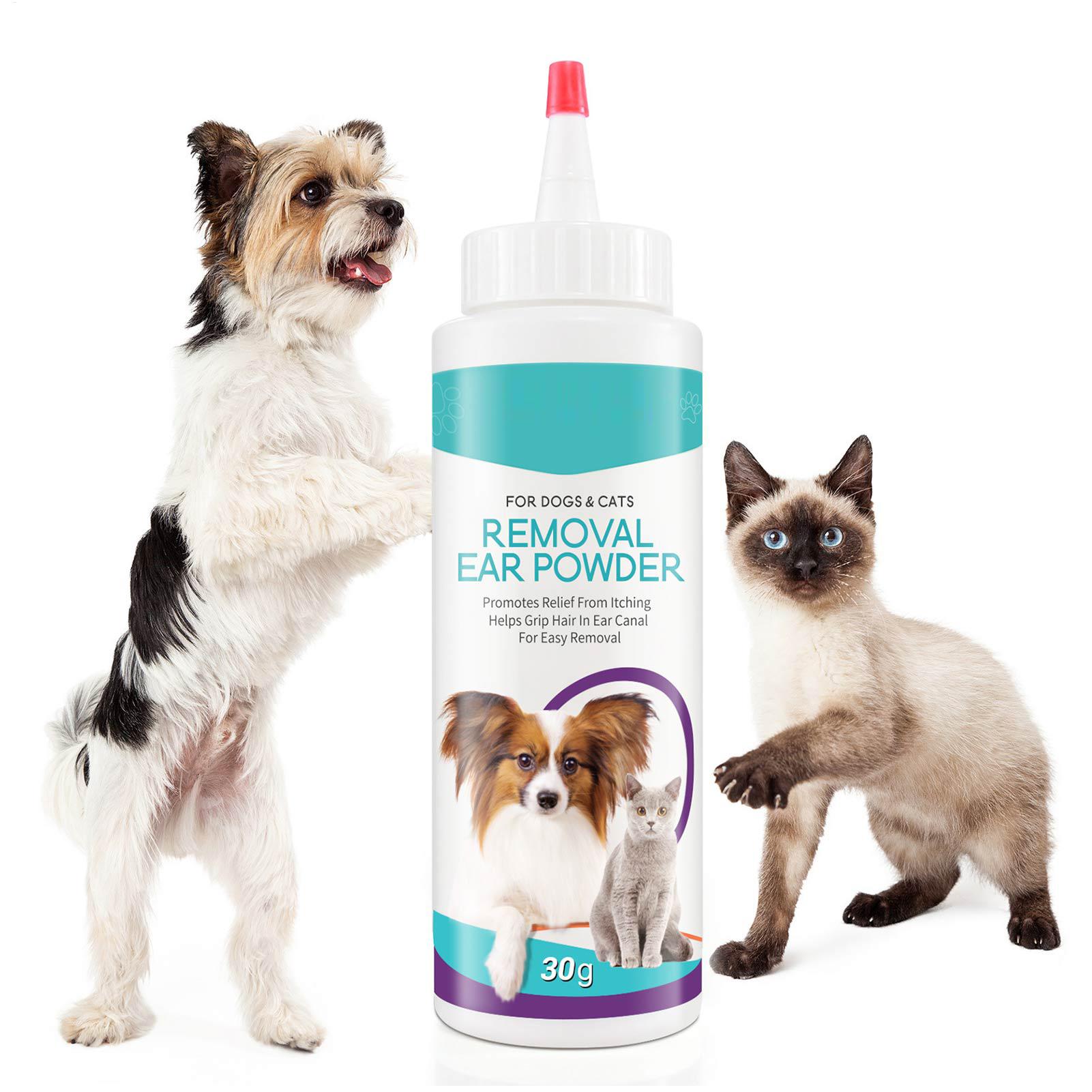 Pet Ear Cleaner - 30G Haustier-Ohrenpuder Schmerzfreies Ohrenhaar-Entfernungspuder für Hunde