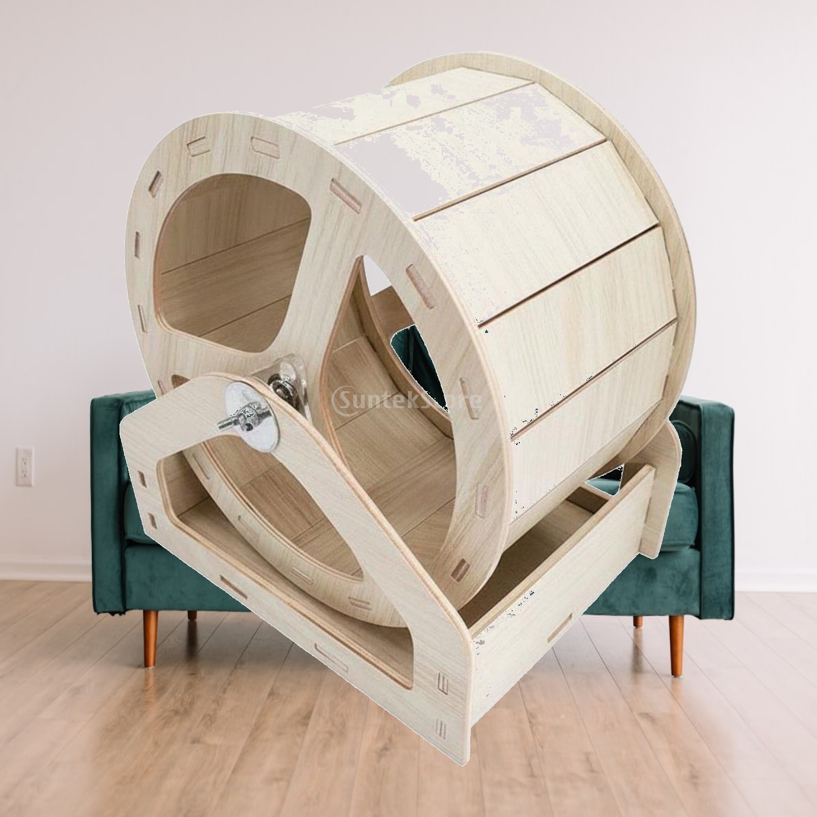 Hamster Cage Wheel - Hamster-Laufrad, wasserdichtes, geräuschloses Fitness-Zubehör aus Holz,